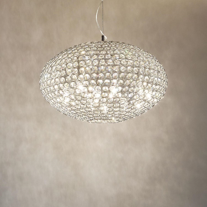 Ideal Lux - Кришталева підвісна люстра ORION 12xE14/40W/230V діаметр 60 см срібний