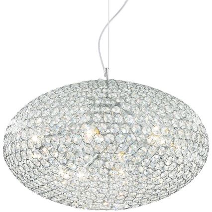 Ideal Lux - Кришталева підвісна люстра ORION 12xE14/40W/230V діаметр 60 см срібний