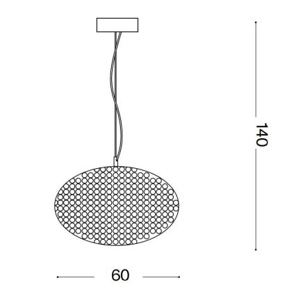 Ideal Lux - Кришталева підвісна люстра ORION 12xE14/40W/230V діаметр 60 см срібний
