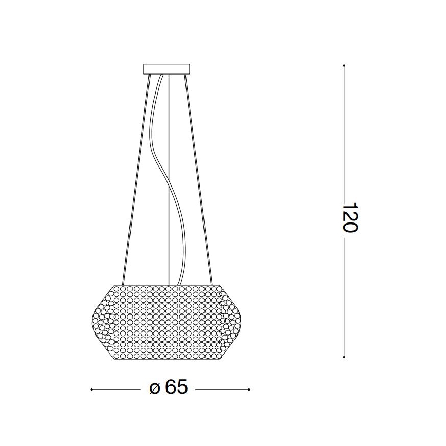 Ideal Lux - Кришталева підвісна люстра PASHA 14xE14/40W/230V діаметр 65 см глянцевий хром