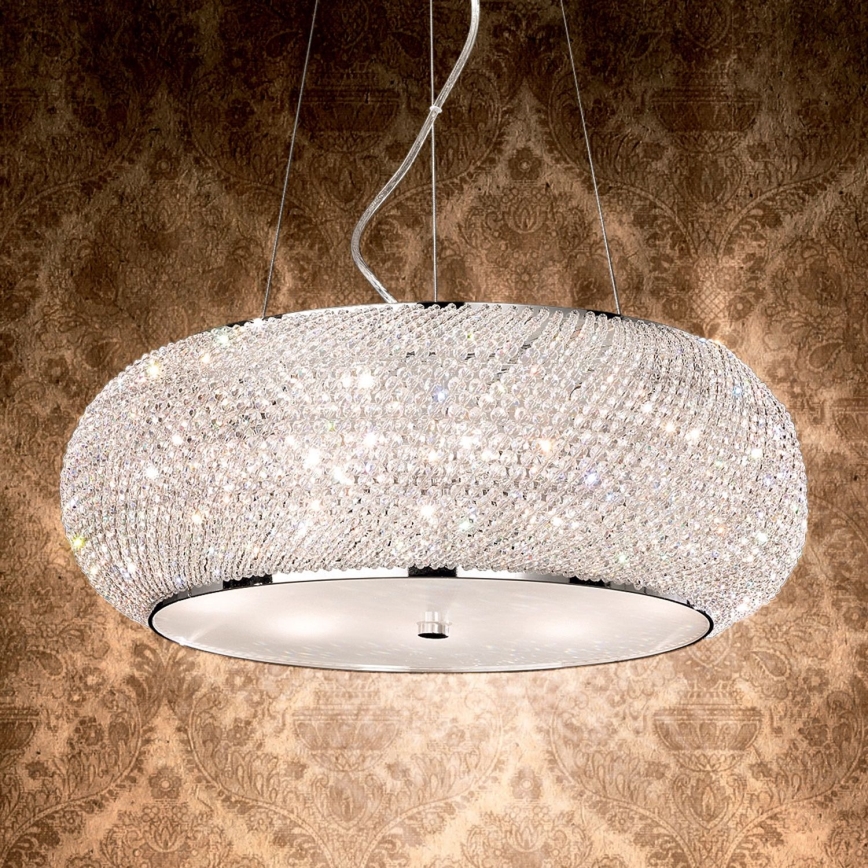 Ideal Lux - Кришталева підвісна люстра PASHA 6xE14/40W/230V діаметр 40 см глянцевий хром