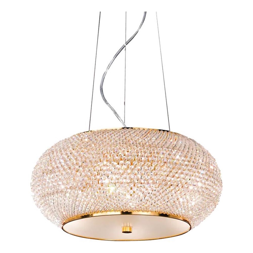 Ideal Lux - Кришталева підвісна люстра PASHA 6xE14/40W/230V діаметр 40 см золотий