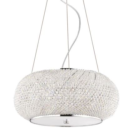 Ideal Lux - Кришталева підвісна люстра PASHA 6xE14/40W/230V діаметр 40 см глянцевий хром