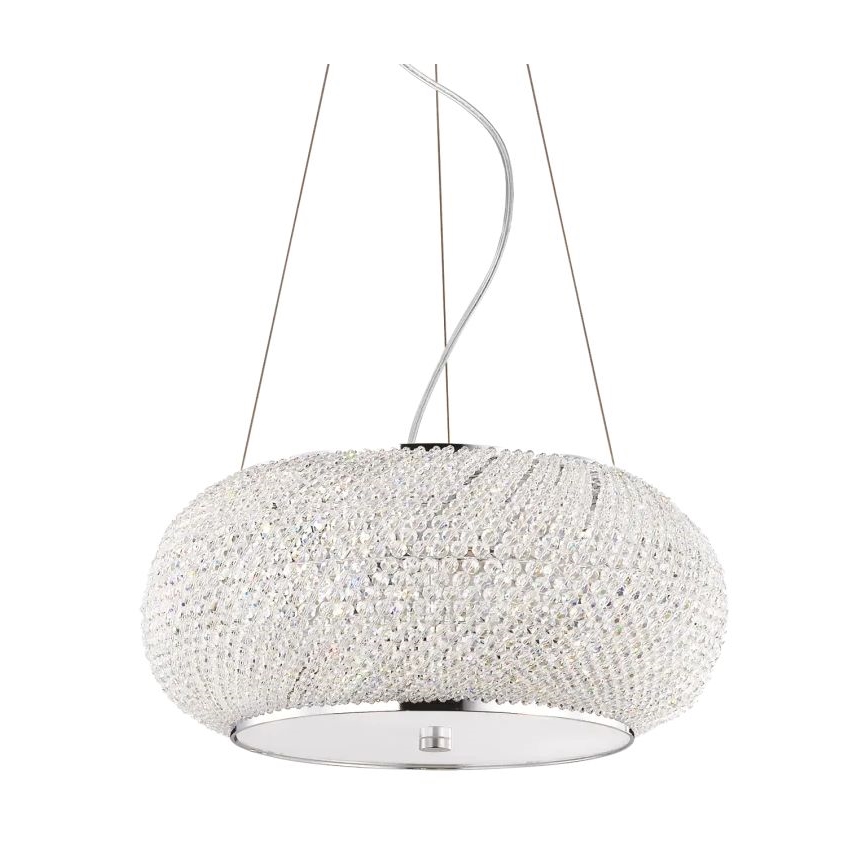 Ideal Lux - Кришталева підвісна люстра PASHA 6xE14/40W/230V діаметр 40 см глянцевий хром