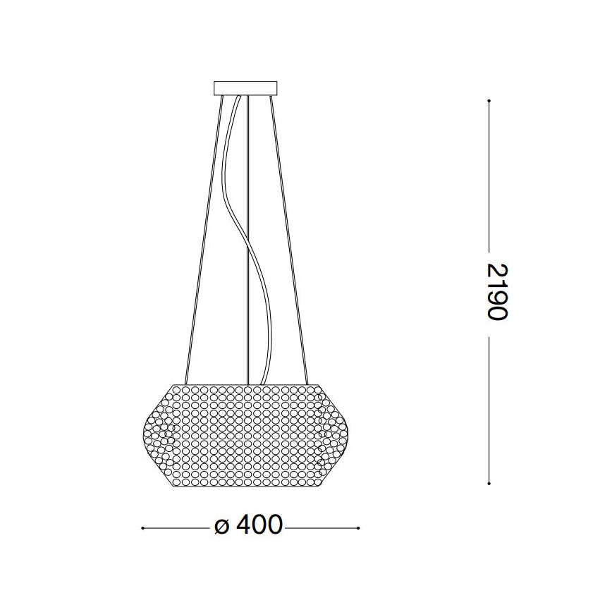 Ideal Lux - Кришталева підвісна люстра PASHA 6xE14/40W/230V діаметр 40 см золотий