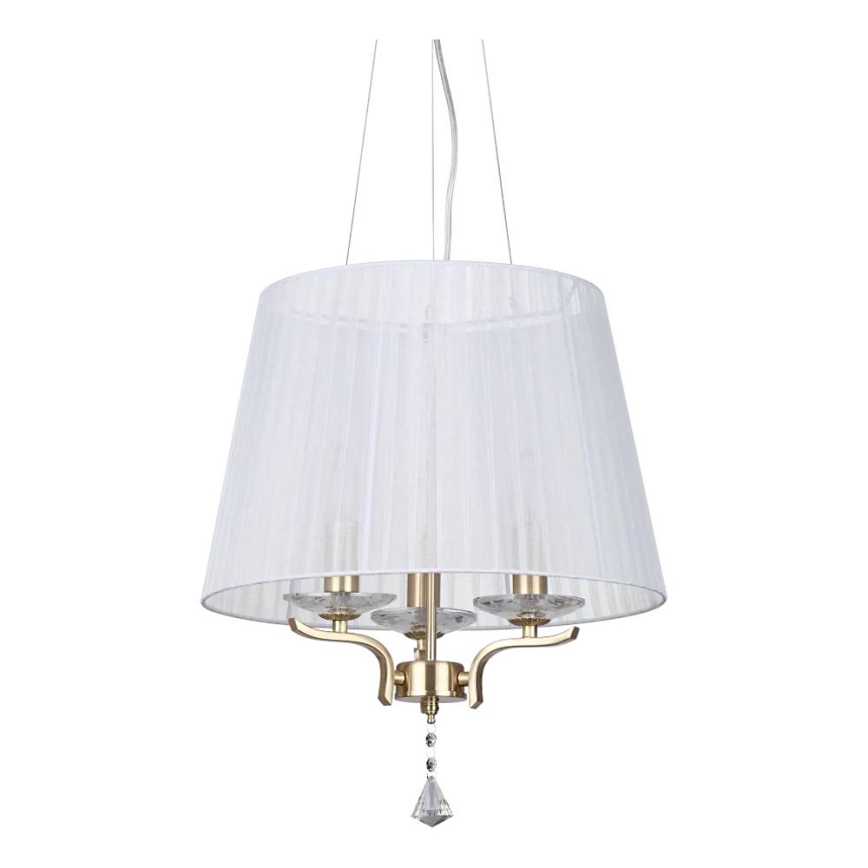 Ideal Lux - Кришталева підвісна люстра PEGASO 3xE14/28W/230V діаметр 40 см золотий