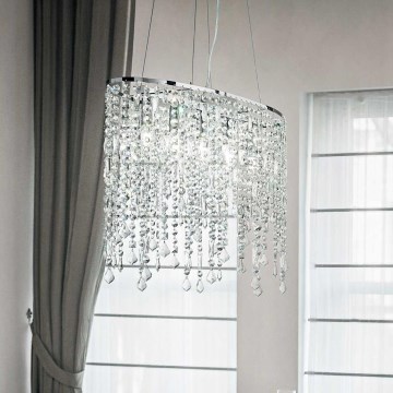 Ideal Lux - Кришталева підвісна люстра RAIN 5xE14/40W/230V прозорий