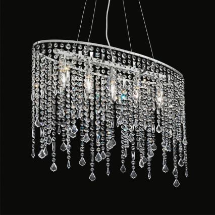 Ideal Lux - Кришталева підвісна люстра RAIN 5xE14/40W/230V прозорий