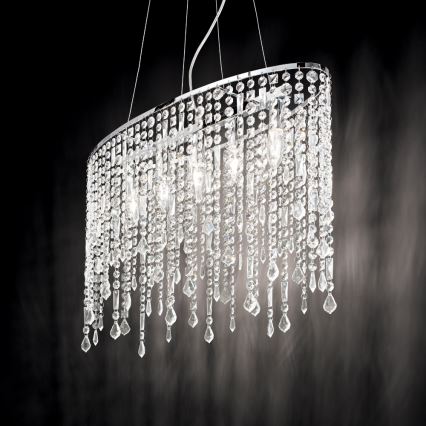Ideal Lux - Кришталева підвісна люстра RAIN 5xE14/40W/230V прозорий