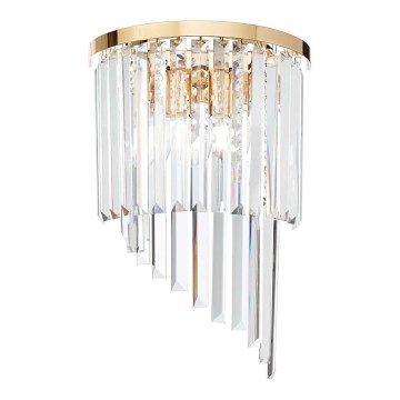 Ideal Lux - Кришталевий настінний світильник CARLTON 3xE14/40W/230V золотий