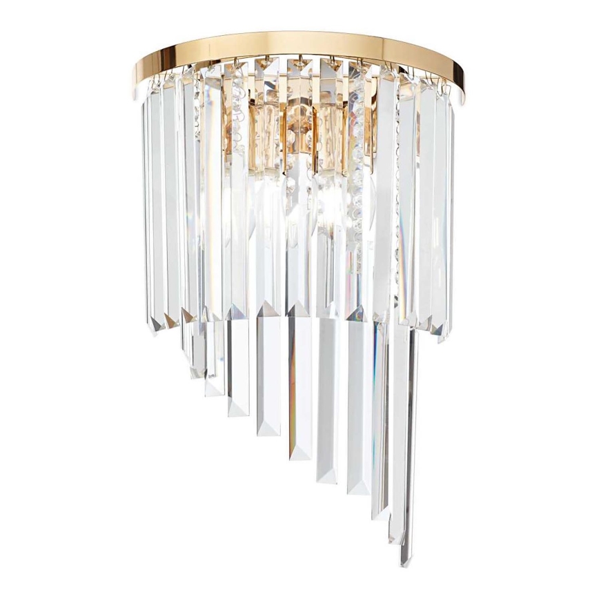 Ideal Lux - Кришталевий настінний світильник CARLTON 3xE14/40W/230V золотий