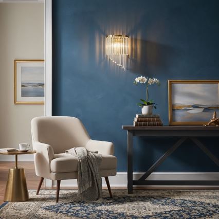 Ideal Lux - Кришталевий настінний світильник CARLTON 3xE14/40W/230V золотий