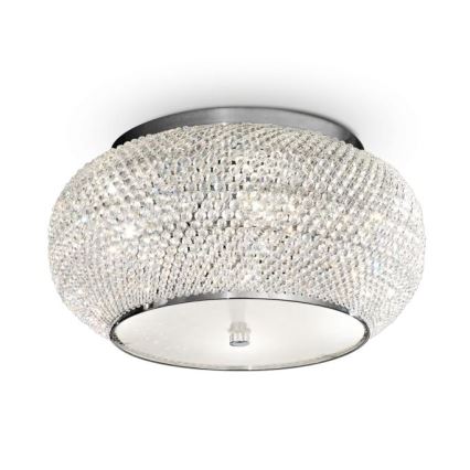 Ideal Lux - Кришталевий стельовий світильник PASHA 6xE14/40W/230V діаметр 40 см глянцевий хром