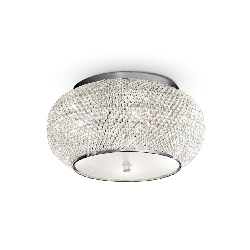 Ideal Lux - Кришталевий стельовий світильник PASHA 6xE14/40W/230V діаметр 40 см глянцевий хром