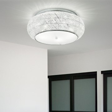 Ideal Lux - Кришталевий стельовий світильник PASHA 6xE14/40W/230V діаметр 40 см глянцевий хром
