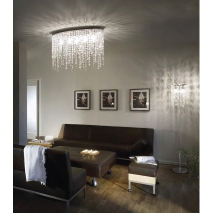 Ideal Lux - Кришталевий стельовий світильник RAIN 3xE14/40W/230V полірований хром