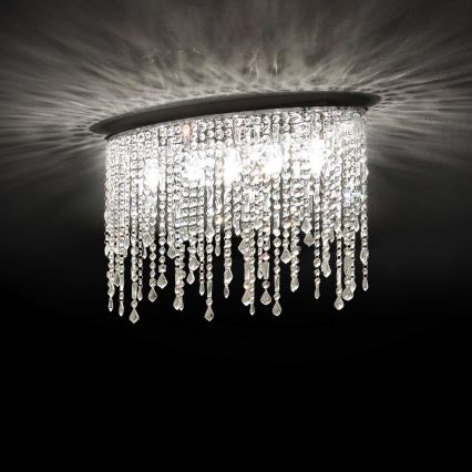 Ideal Lux - Кришталевий стельовий світильник RAIN 3xE14/40W/230V полірований хром
