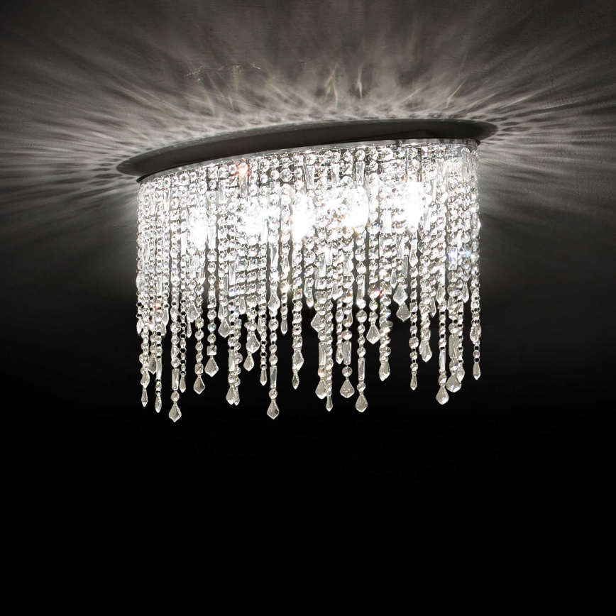Ideal Lux - Кришталевий стельовий світильник RAIN 3xE14/40W/230V полірований хром