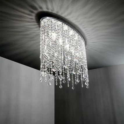 Ideal Lux - Кришталевий стельовий світильник RAIN 3xE14/40W/230V полірований хром