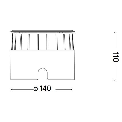 Ideal Lux - Ґрунтовий LED світильник FLOOR LED/12W/230V діаметр 14 см CRI 90 IP67 глянцевий хром