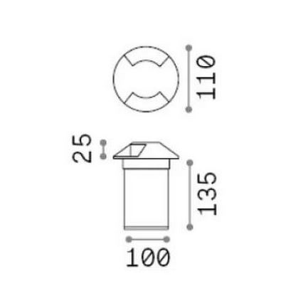 Ideal Lux - Ґрунтовий LED світильник ROCKET LED/3W/230V CRI 90 IP65 матовий хром