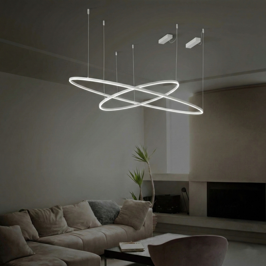 Ideal Lux - LED-люстра на тросі ORACLE SLIM LED/29W/230V 4000K CRI 90 діаметр 50 см біла
