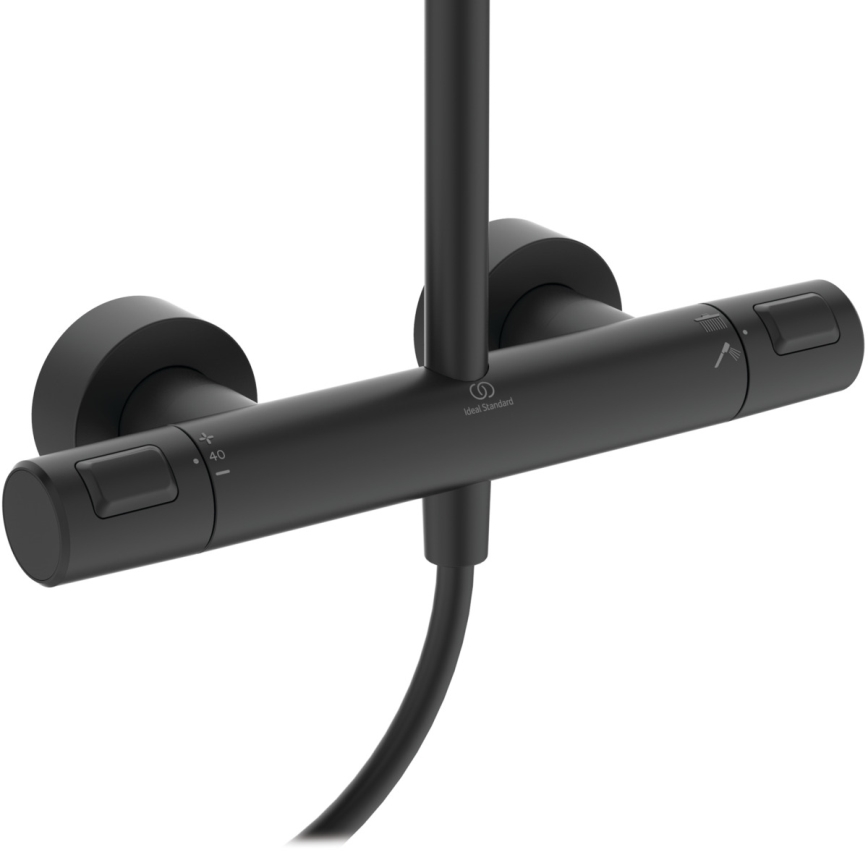 Ideal Standard A7545XG - Душевой комплект с термостатным смесителем CERATHERM T25, матовый чёрный