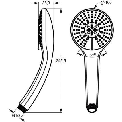 Ideal Standard B9403AA - ручной душ IDEALRAIN полированный хром