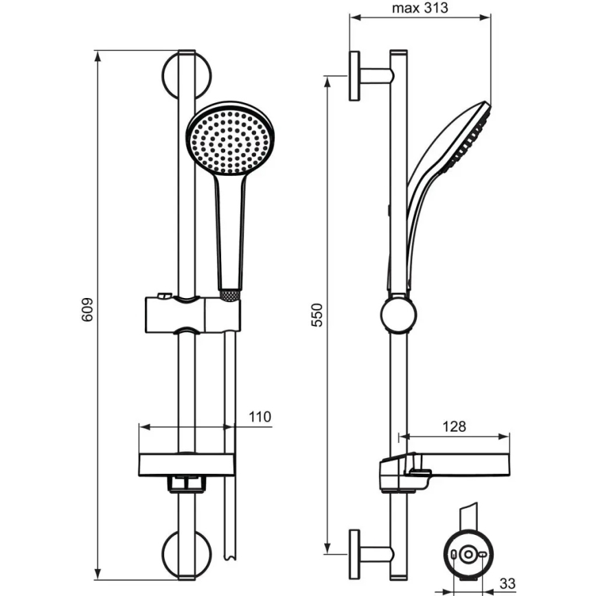 Ideal Standard B9412AA - Душовий комплект IDEALRAIN, глянцевий хром