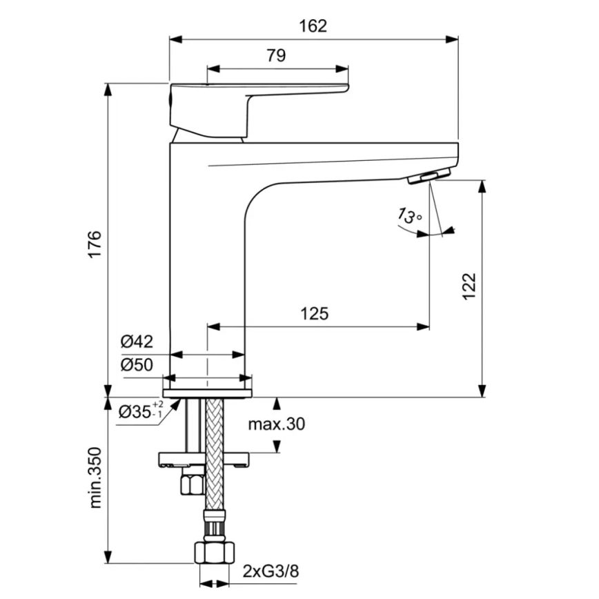 Ideal Standard BC554AA - Змішувач для умивальника CERAFINE MODEL O 17,6 см глянцевий хром