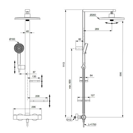 Ideal Standard BD583XG - Душовий комплект зі змішувачем CERATHERM ALU+ у матовому чорному кольорі