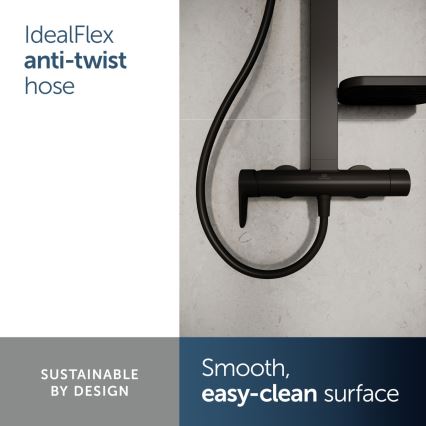 Ideal Standard BD584XG - Душевой комплект с смесителем CERAFLOW ALU+ матовый чёрный