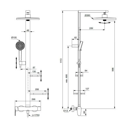 Ideal Standard BD584XG - Душовий набір із змішувачем CERAFLOW ALU+ матовий чорний