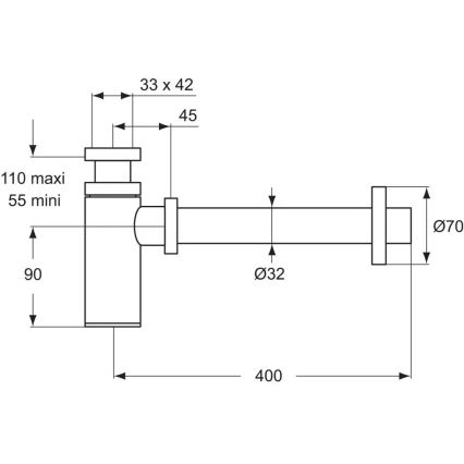 Ideal Standard D5859AA - Сифон для умивальника матовий хром
