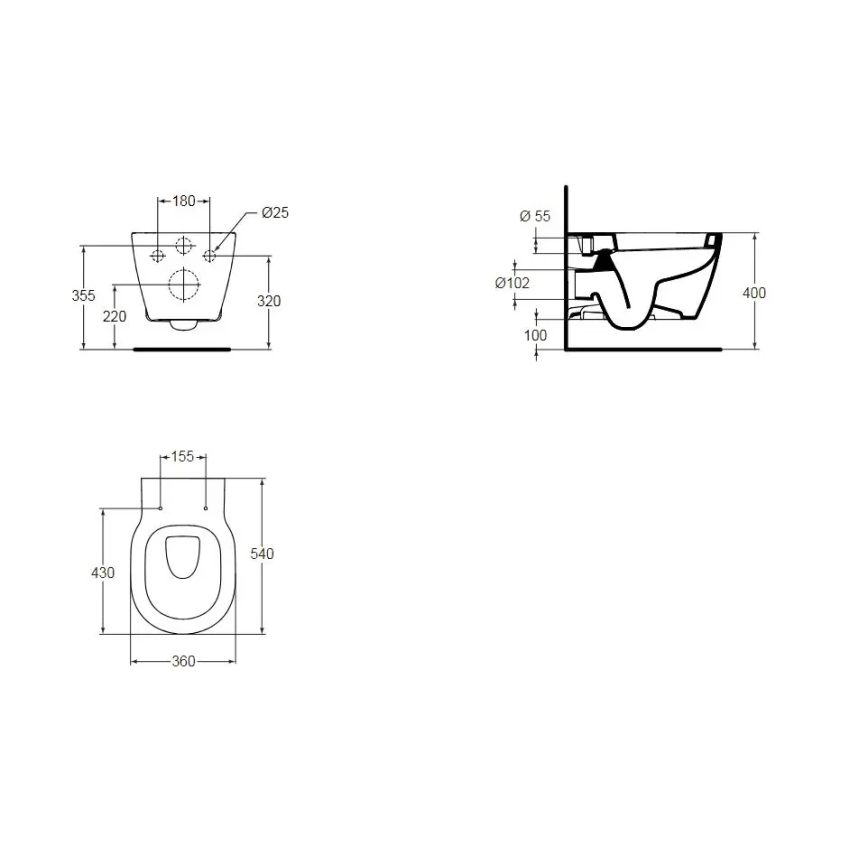 Ideal Standard E823201 - Подвесной унитаз CONNECT, керамика/белый