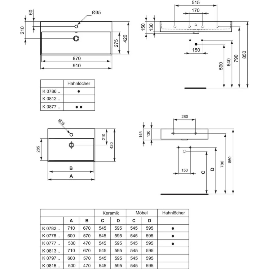 Ideal Standard K077801 - Настінний умивальник STRADA 60x42 см, керамічний/білий