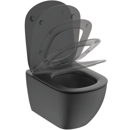 Ideal Standard T3546V3 - Подвесной унитаз с сиденьем SoftClose TESI керамика/чёрный