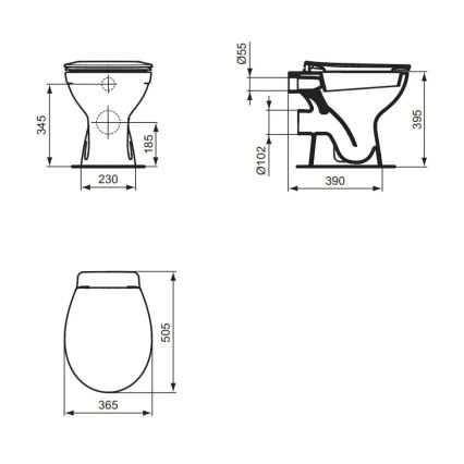 Ideal Standard W333101 - напольный унитаз EUROVIT, керамика, белый
