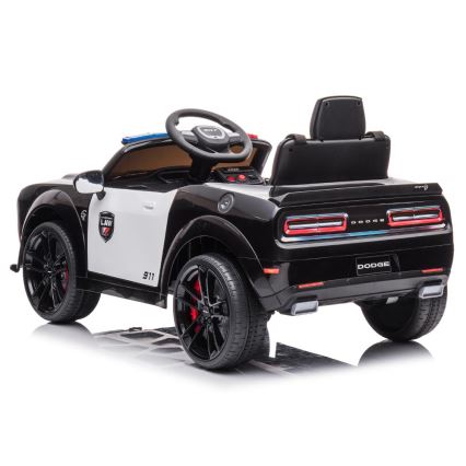 Іграшковий електромобіль Dodge Challenger Поліція 50W/4500 mAh  чорний/білий
