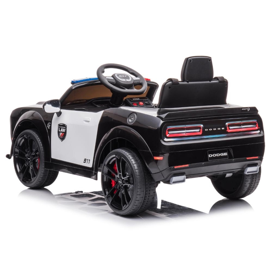 Іграшковий електромобіль Dodge Challenger Поліція 50W/4500 mAh  чорний/білий