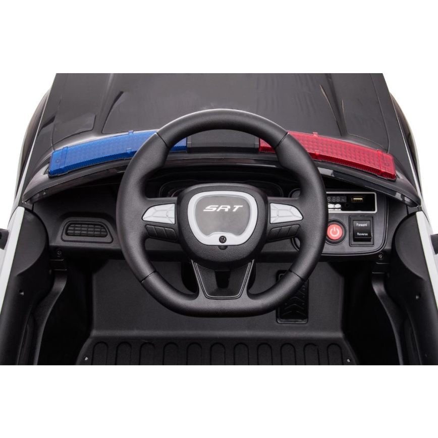 Іграшковий електромобіль Dodge Challenger Поліція 50W/4500 mAh  чорний/білий