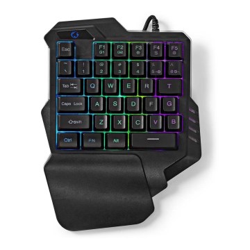 Ігрова клавіатура для однієї руки з LED RGB підсвіткою 5V