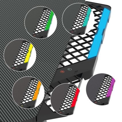 Ігровий стіл FALCON з LED RGB-підсвіткою 116x60 см чорний