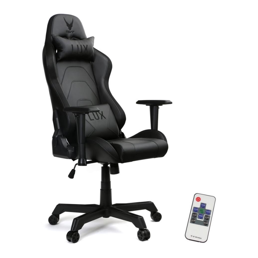 Игровое кресло VARR Lux со светодиодной подсветкой RGB + ДУ, черное