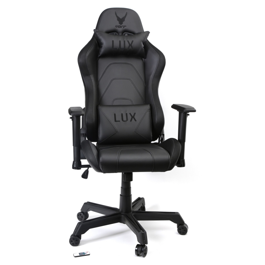 Игровое кресло VARR Lux со светодиодной подсветкой RGB + ДУ, черное