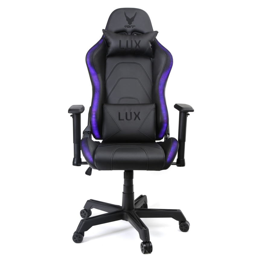 Игровое кресло VARR Lux со светодиодной подсветкой RGB + ДУ, черное