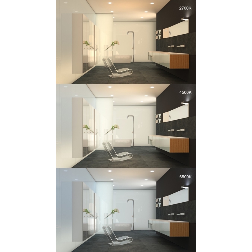 Світильник для ванної кімнати вбудований LED/24W/230V 2700-6500K IP44 круглий