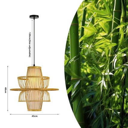 Подвесная люстра PINCHOS 1xE27/40W/230V диаметр 45 см бамбук