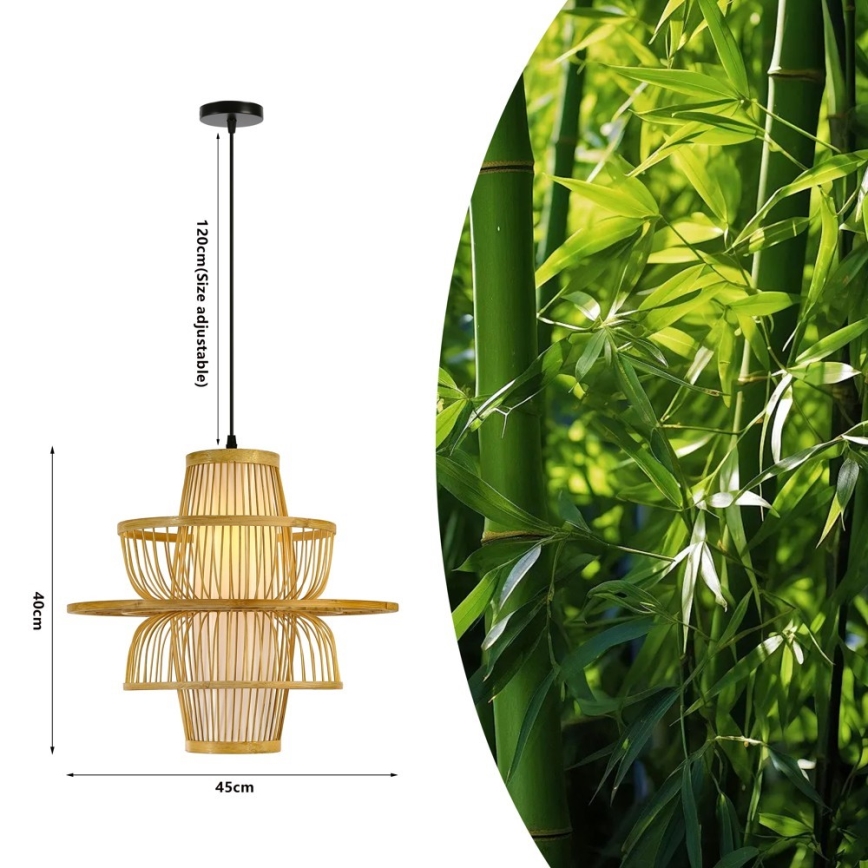 Подвесная люстра PINCHOS 1xE27/40W/230V диаметр 45 см бамбук