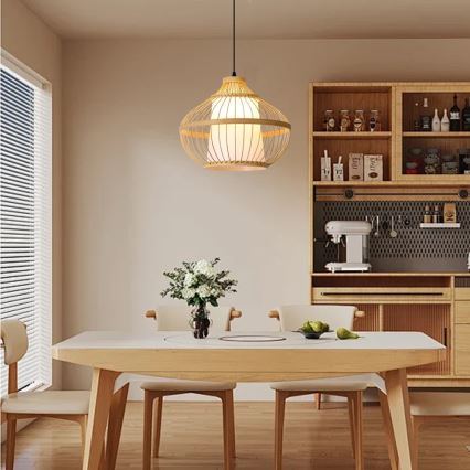 Подвесная люстра PINCHOS 1xE27/40W/230V диаметр 40 см бамбук